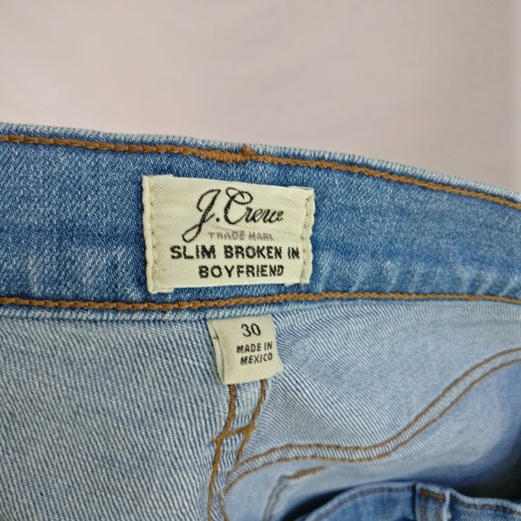 J.CREW WOMEN SLIM BROKEN IN BOYFRIEND JEANS w30 /Medium wash blue/90%cotton - Picture 9 of 9